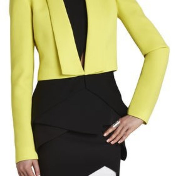 BCBG cropped blazer, neon yellow, size medium - Picture 7 of 7